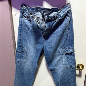 Blue Denim Cargo Jeans
